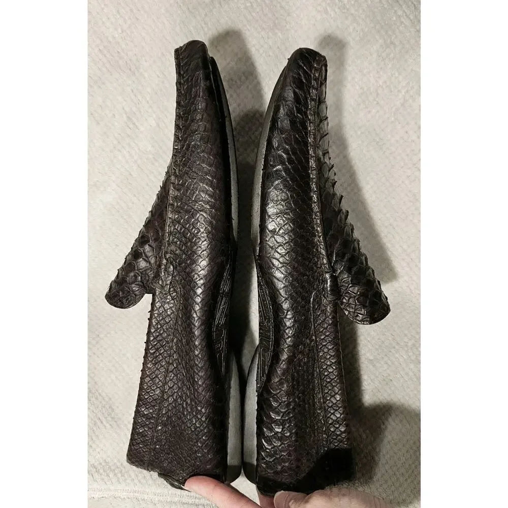 COACH Gary Men's Genuine Python Snakeskin Driving Loafers Shoes Brown 11.5 D